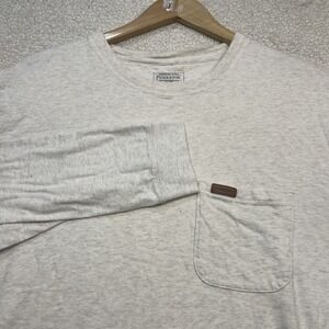 Pendleton Mens Long Sleeve Pocket T-Shirt Oatmeal Heather Gray Crew‎ Neck Large